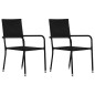 vidaXL Set Mobili da Pranzo per Giardino 3 pz Nero vidaXL Set Mobili da Pranzo per Giardino 3 pz Nero