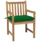 vidaXL Sedie da Giardino 6 pz con Cuscini Verdi in Massello di Teak vidaXL Sedie da Giardino 6 pz con Cuscini Verdi in Massello di Teak