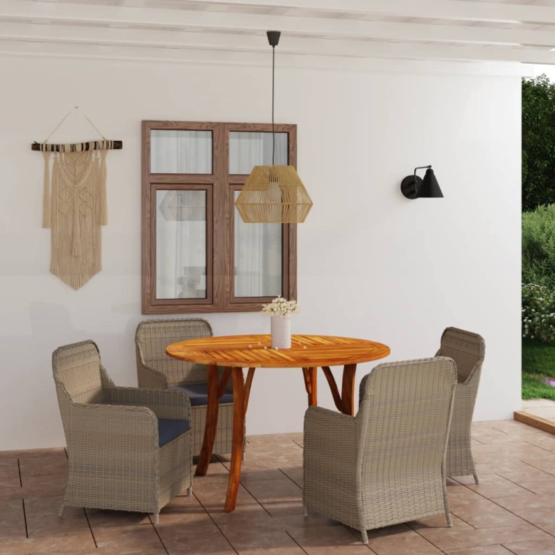 Set Mobili da Pranzo per Giardino 5 pz Marrone Set Mobili da Pranzo per Giardino 5 pz Marrone