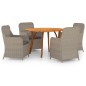 Set Mobili da Pranzo per Giardino 5 pz Marrone Set Mobili da Pranzo per Giardino 5 pz Marrone