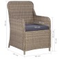 Set Mobili da Pranzo per Giardino 5 pz Marrone Set Mobili da Pranzo per Giardino 5 pz Marrone