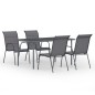 Set da Pranzo da Giardino 5 pz in Acciaio Antracite Set da Pranzo da Giardino 5 pz in Acciaio Antracite