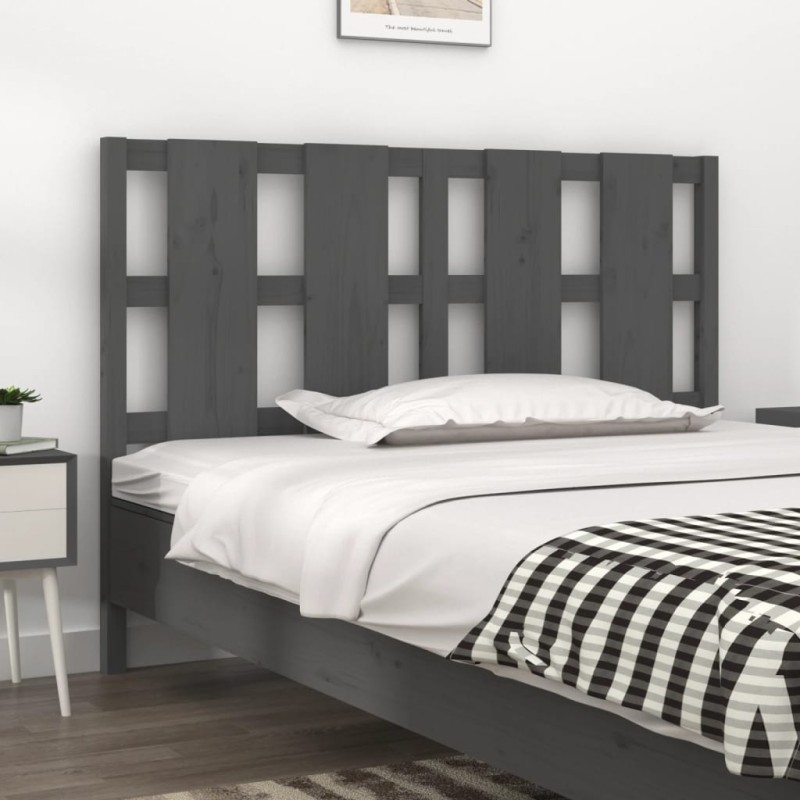 Testiera per Letto Grigia 145,5x4x100 cm Legno Massello di Pino Testiera per Letto Grigia 145,5x4x100 cm Legno Massello di Pino