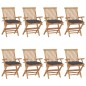 vidaXL Sedie da Giardino con Cuscini Antracite 8pz Legno Massello Teak vidaXL Sedie da Giardino con Cuscini Antracite 8pz Legno Massello Teak