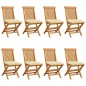 Sedie da Giardino e Cuscini Bianco Crema 8 pz Massello di Teak Sedie da Giardino e Cuscini Bianco Crema 8 pz Massello di Teak