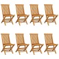 Sedie da Giardino e Cuscini Bianco Crema 8 pz Massello di Teak Sedie da Giardino e Cuscini Bianco Crema 8 pz Massello di Teak