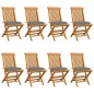 vidaXL Sedie da Giardino e Cuscini Grigi 8 pz Massello di Teak vidaXL Sedie da Giardino e Cuscini Grigi 8 pz Massello di Teak