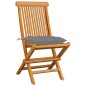 vidaXL Sedie da Giardino e Cuscini Grigi 8 pz Massello di Teak vidaXL Sedie da Giardino e Cuscini Grigi 8 pz Massello di Teak
