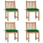 Sedie da Giardino 4 pz con Cuscini in Legno Massello di Teak Sedie da Giardino 4 pz con Cuscini in Legno Massello di Teak