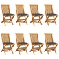 Sedie da Giardino con Cuscini Antracite 8 pz Massello di Teak Sedie da Giardino con Cuscini Antracite 8 pz Massello di Teak