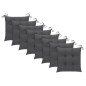 Sedie da Giardino con Cuscini Antracite 8 pz Massello di Teak Sedie da Giardino con Cuscini Antracite 8 pz Massello di Teak