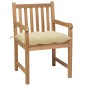 Sedie da Giardino 6 pz e Cuscini Bianco Crema Massello di Teak Sedie da Giardino 6 pz e Cuscini Bianco Crema Massello di Teak