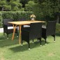 Set Mobili da Pranzo per Giardino 5 pz Nero Set Mobili da Pranzo per Giardino 5 pz Nero