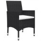 Set Mobili da Pranzo per Giardino 5 pz Nero Set Mobili da Pranzo per Giardino 5 pz Nero