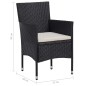 Set Mobili da Pranzo per Giardino 5 pz Nero Set Mobili da Pranzo per Giardino 5 pz Nero
