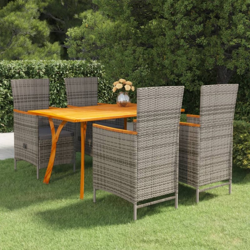 Set Mobili da Pranzo per Giardino 5 pz Grigio Set Mobili da Pranzo per Giardino 5 pz Grigio