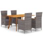 Set Mobili da Pranzo per Giardino 5 pz Grigio Set Mobili da Pranzo per Giardino 5 pz Grigio