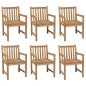 Sedie da Giardino 6 pz e Cuscini Grigio Talpa Massello di Teak Sedie da Giardino 6 pz e Cuscini Grigio Talpa Massello di Teak