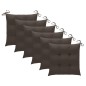 Sedie da Giardino 6 pz e Cuscini Grigio Talpa Massello di Teak Sedie da Giardino 6 pz e Cuscini Grigio Talpa Massello di Teak