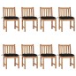 Sedie da Giardino con Cuscini 8 pz in Legno Massello di Teak Sedie da Giardino con Cuscini 8 pz in Legno Massello di Teak