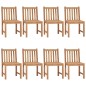 Sedie da Giardino con Cuscini 8 pz in Legno Massello di Teak Sedie da Giardino con Cuscini 8 pz in Legno Massello di Teak