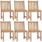 Sedie da Giardino 6 pz con Cuscini in Legno Massello di Teak Sedie da Giardino 6 pz con Cuscini in Legno Massello di Teak