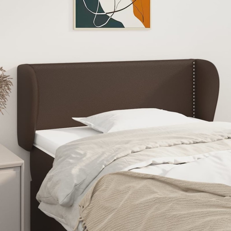 Testiera ad Orecchio Marrone 103x23x78/88 cm in Similpelle Testiera ad Orecchio Marrone 103x23x78/88 cm in Similpelle