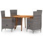 Set Mobili da Pranzo per Giardino 5 pz Grigio Set Mobili da Pranzo per Giardino 5 pz Grigio