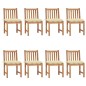 Sedie da Giardino con Cuscini 8 pz in Legno Massello di Teak Sedie da Giardino con Cuscini 8 pz in Legno Massello di Teak