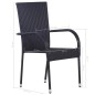 Set Mobili da Pranzo per Giardino 5 pz Nero Set Mobili da Pranzo per Giardino 5 pz Nero