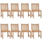 Sedie da Giardino con Cuscini 8 pz in Legno Massello di Teak Sedie da Giardino con Cuscini 8 pz in Legno Massello di Teak