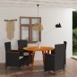 Set Mobili da Pranzo per Giardino 5 pz Nero Set Mobili da Pranzo per Giardino 5 pz Nero