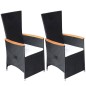 Set Mobili da Pranzo per Giardino 5 pz Nero Set Mobili da Pranzo per Giardino 5 pz Nero
