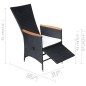 Set Mobili da Pranzo per Giardino 5 pz Nero Set Mobili da Pranzo per Giardino 5 pz Nero