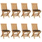 Sedie da Giardino e Cuscini Grigio Talpa 8 pz Massello di Teak Sedie da Giardino e Cuscini Grigio Talpa 8 pz Massello di Teak