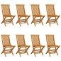 Sedie da Giardino e Cuscini Grigio Talpa 8 pz Massello di Teak Sedie da Giardino e Cuscini Grigio Talpa 8 pz Massello di Teak