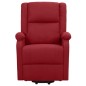 vidaXL Poltrona Alzapersona Massaggiante Rosso Vino Tessuto