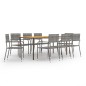 vidaXL Set Mobili da Pranzo da Giardino 9 pz in Polyrattan Antracite