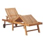 Lettini Prendisole 2 pz con Tavolo e Cuscino Massello di Teak Lettini Prendisole 2 pz con Tavolo e Cuscino Massello di Teak
