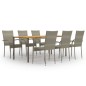 Set Mobili da Pranzo Giardino 7 pz in Polyrattan Grigio Set Mobili da Pranzo Giardino 7 pz in Polyrattan Grigio