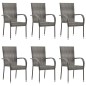 Set Mobili da Pranzo Giardino 7 pz in Polyrattan Grigio Set Mobili da Pranzo Giardino 7 pz in Polyrattan Grigio