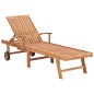 Lettini Prendisole 2 pz con Tavolo e Cuscino Grigio in Teak Lettini Prendisole 2 pz con Tavolo e Cuscino Grigio in Teak