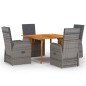 vidaXL Set Mobili da Pranzo per Giardino 5 pz Grigio vidaXL Set Mobili da Pranzo per Giardino 5 pz Grigio