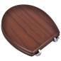 Sedile WC MDF con Coperchio Design Semplice Marrone Sedile WC MDF con Coperchio Design Semplice Marrone