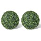Sfere di Bosso 2 pz Arte Topiaria con Foglie 35 cm Sfere di Bosso 2 pz Arte Topiaria con Foglie 35 cm