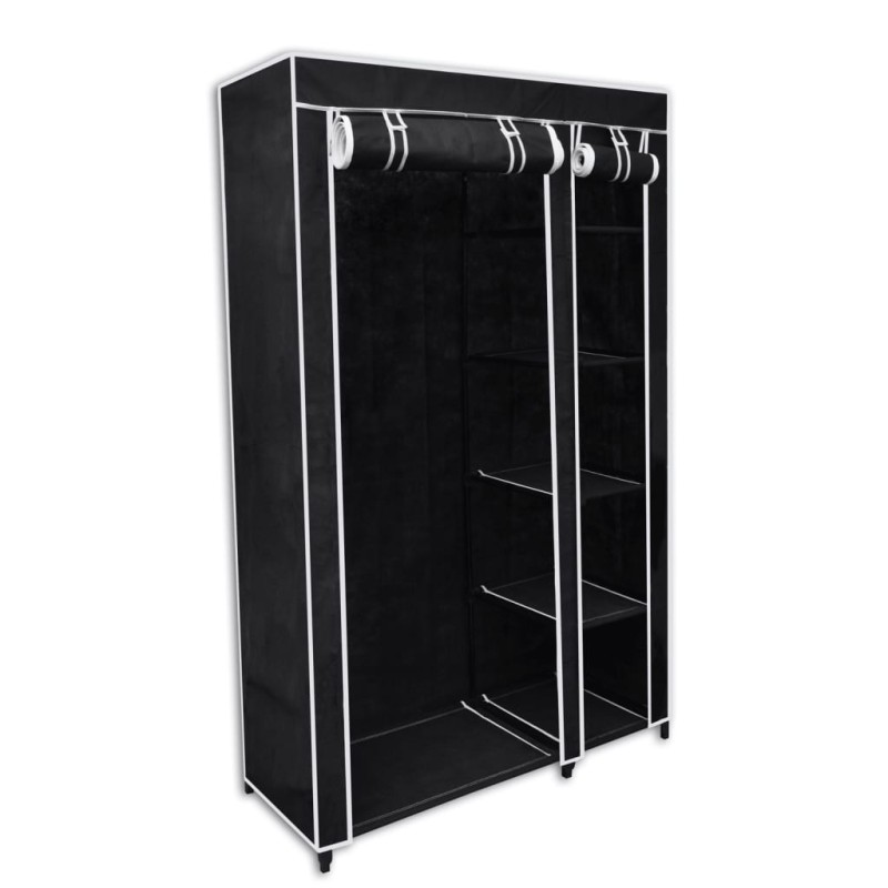 Armadio Guardaroba Pieghevole Nero 110 x 45 x 175 cm Armadio Guardaroba Pieghevole Nero 110 x 45 x 175 cm