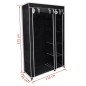 Armadio Guardaroba Pieghevole Nero 110 x 45 x 175 cm Armadio Guardaroba Pieghevole Nero 110 x 45 x 175 cm