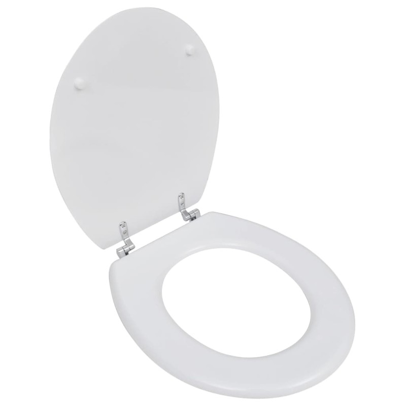 Sedile WC in MDF con Coperchio Design Semplice Bianco Sedile WC in MDF con Coperchio Design Semplice Bianco