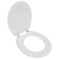 Sedile WC in MDF con Coperchio Design Semplice Bianco Sedile WC in MDF con Coperchio Design Semplice Bianco