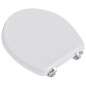 Sedile WC in MDF con Coperchio Design Semplice Bianco Sedile WC in MDF con Coperchio Design Semplice Bianco